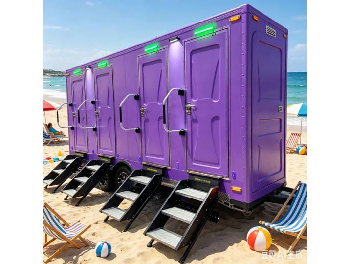 Vente directe usine : Remorque toilettes mobiles 6 stations, grande capacité, multi-cabines, pour grands festivals, vente en gros
