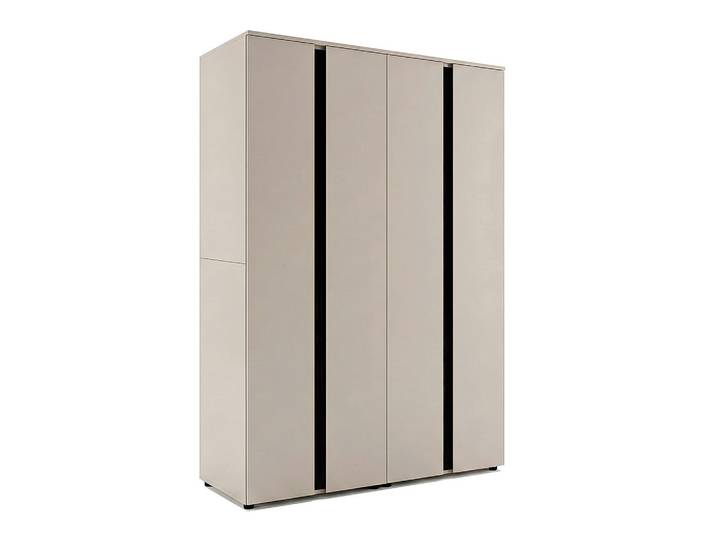 Livetastic Drehtürenschrank, Kaschmir, 4 Fächer, 158x184x52 cm, griffloses Öffnen, Schlafzimmer, Kleiderschränke, Drehtürenschränke
