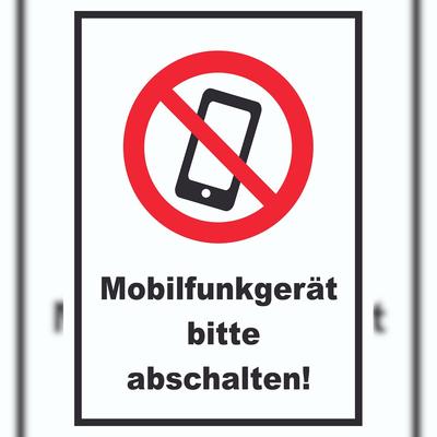 HB-Druck Smartphone Handy aus Mobilfunkgerät abschalten Schild A0 (841x1189mm)