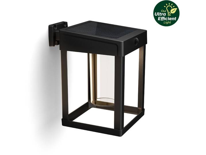 Solarlampe Philips schwarz Kunststoff 250 lm B 14 cm - LED - Lichtfarbe: Warmweiss - Solarlampe- LED Energiesparlampe
