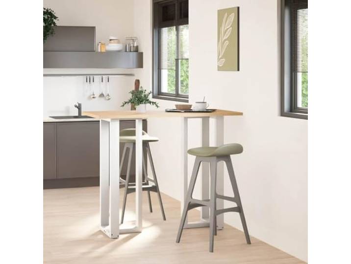 KTHLBRH Tischbeine T-Form 2 Stück weiß 50 x 35 x 110 cm Stahl Pulverbeschichteter Stahl, verstellbare Füße, Schrauben im Lieferumfang enthalten, einfache Montage, Bar-Bedienung