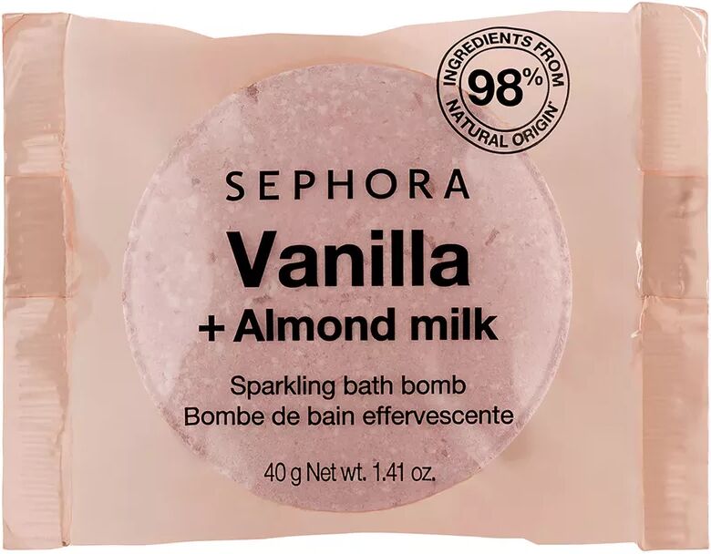 SEPHORA - Sprudelnde Badebombe - Färbt und parfümiert das Badewasser, 40 g, Vanilla + Almond Milk