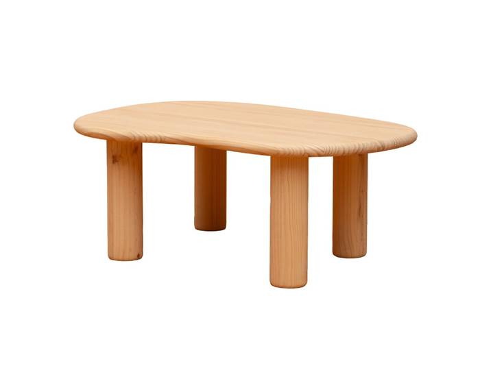 Table basse ovale en bois massif naturel 93 cm Non verni