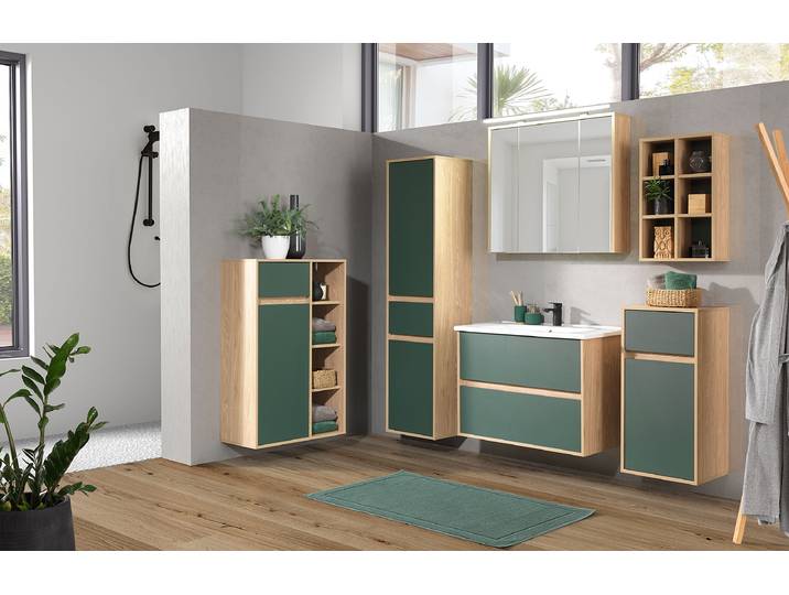 Meuble vasque Yakawe 61cm Vert/Marron
