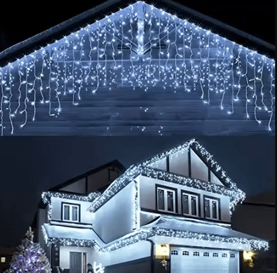 Inspire Curations 20M Outdoor LED Icicle Curtain Lights For Christmas white 43.2w(20m) eu Plug