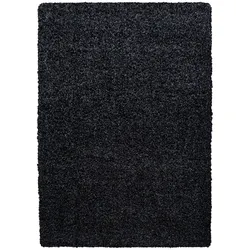 Hochflorteppich Shaggy Einfarbig Weich Flauschig Waschbar Strapazierfähig Schlafzimmer Anthrazit 240x340 cm – RHEIN von Kadima Design