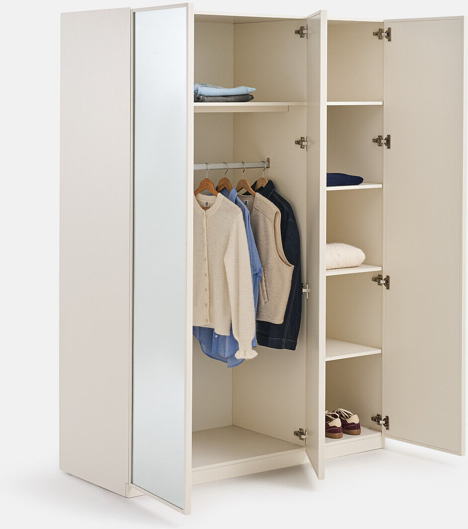 LA REDOUTE INTERIEURS Armoire 3 portes dont 1 avec miroir, penderie et lingère, PARRO