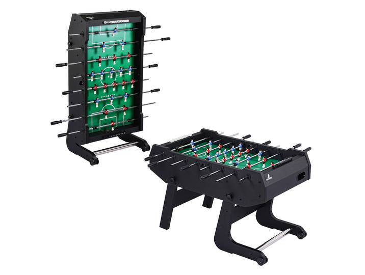 Baby-foot pliable avec 4 balles et 2 compteurs de points vert