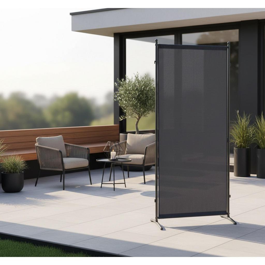 Gardenson Sichtschutz, Grau, Silber, Metall, Textil, 80x188x50 cm, Sonnenschutz & Sichtschutz, Sichtschutz Garten, Paravents outdoor