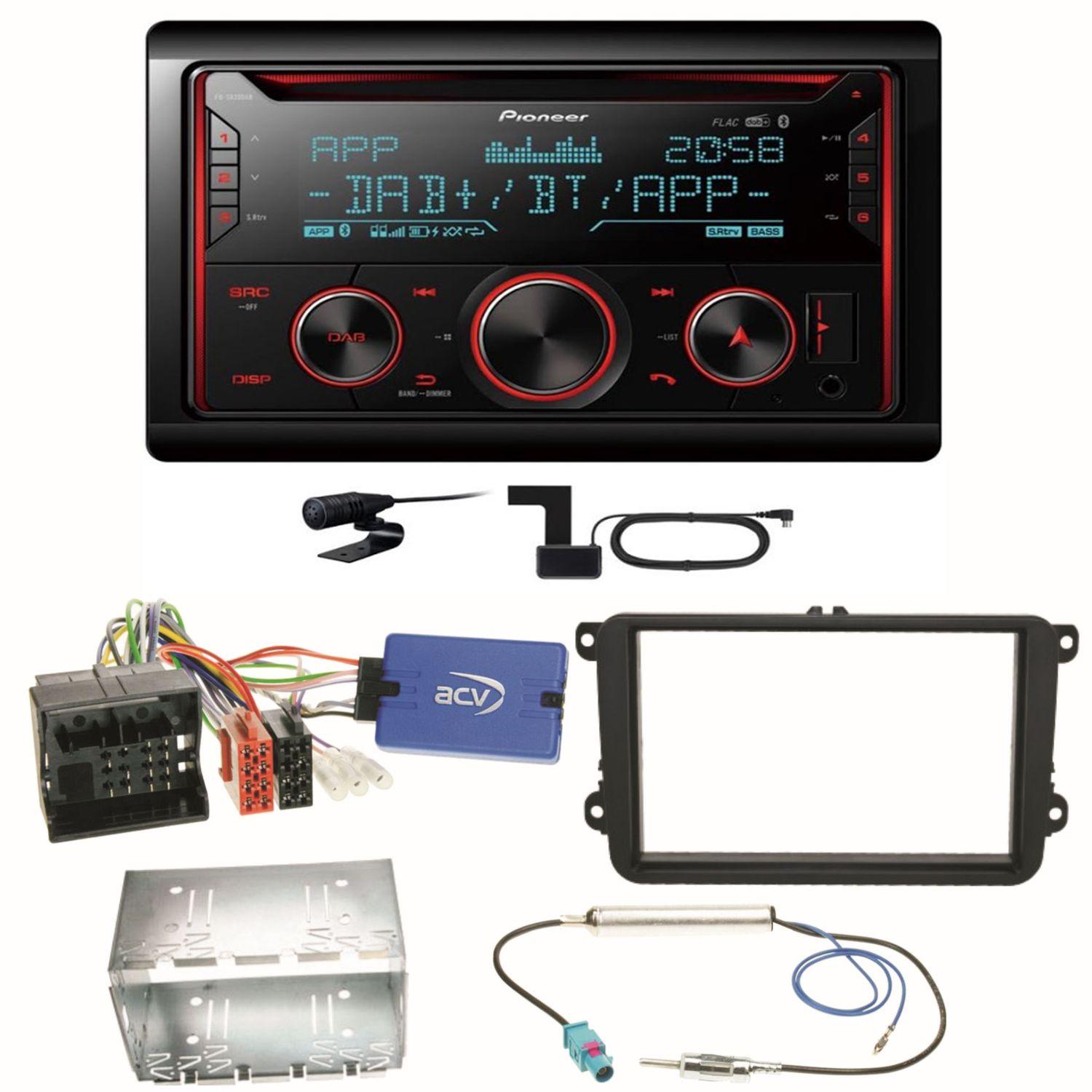 Pioneer FH-S820DAB DAB+ Bluetooth Einbauset für EOS Polo Caddy Amarok Scirocco