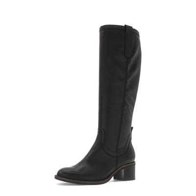 Stiefel GABOR, Damen, Gr. 38, Normalschaft, schwarz, Kalbsleder, unifarben, Schuhe Stiefel, Blockabsatz, Langschaftstiefel in Schuhweite G (= weit)