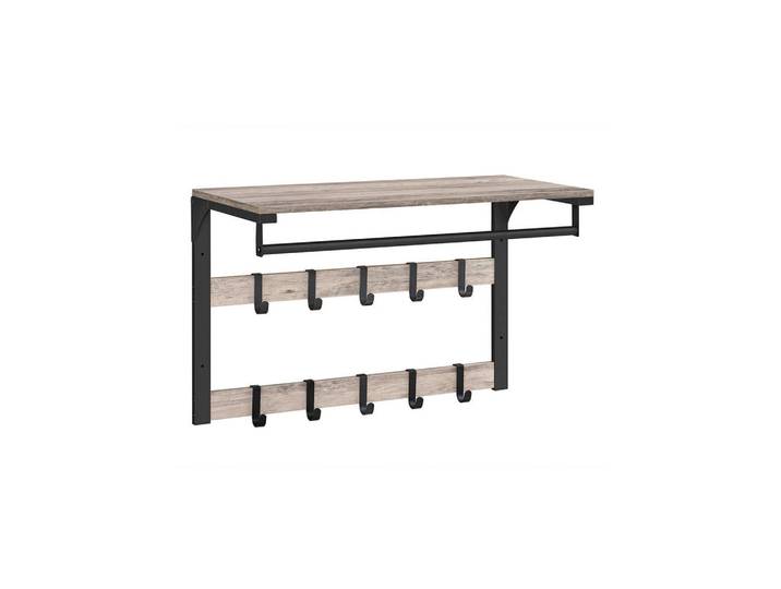 Hansiro Wandgarderobe Antananarivo, Schwarz, 65x42x30 cm, Garderobe, Garderobenpaneele, Wandgarderobe