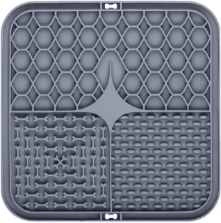 Inspire Picks Silicone Dog Lick Mat Slow Feeder & Anxiety Relief Training Feeding Plate gray