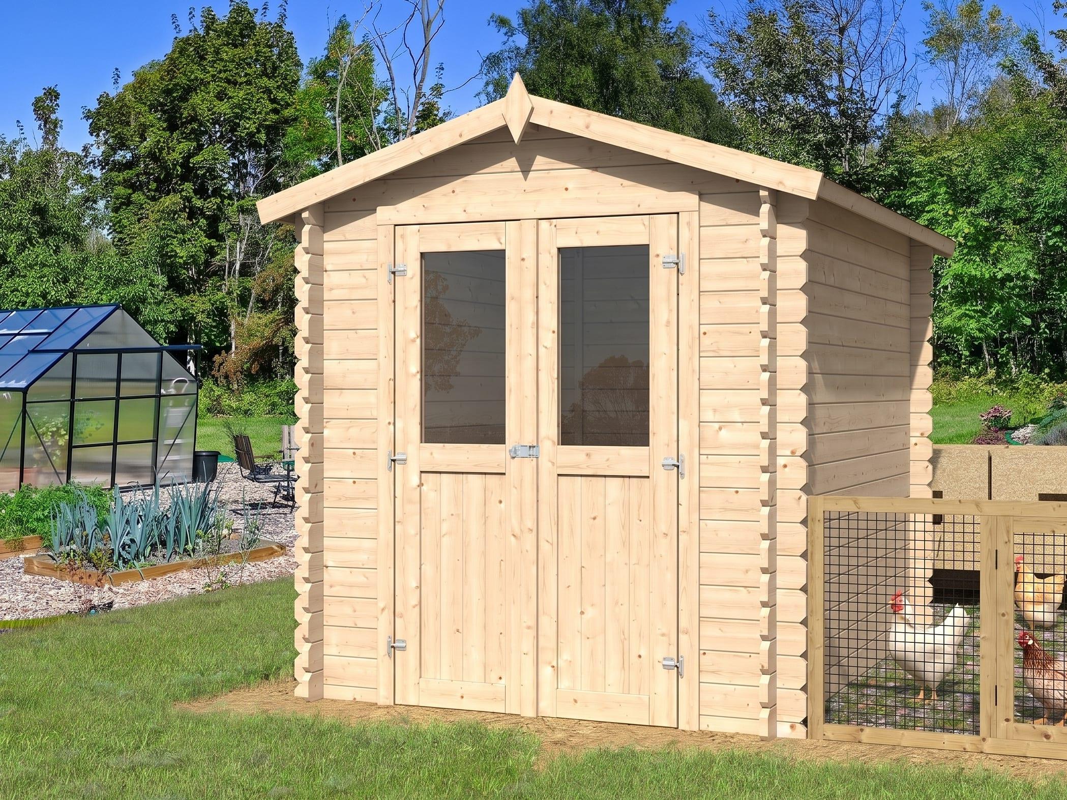 Gartenhaus BBH "Mini 2 D" 28 mm Satteldach