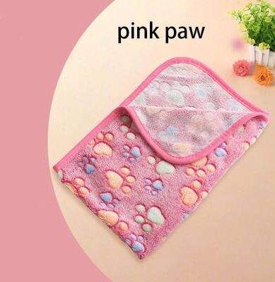 Uplift Essentials Cozy Paw Winter Velvet Pet Fleece Blanket pink Paw 41 X 30 In