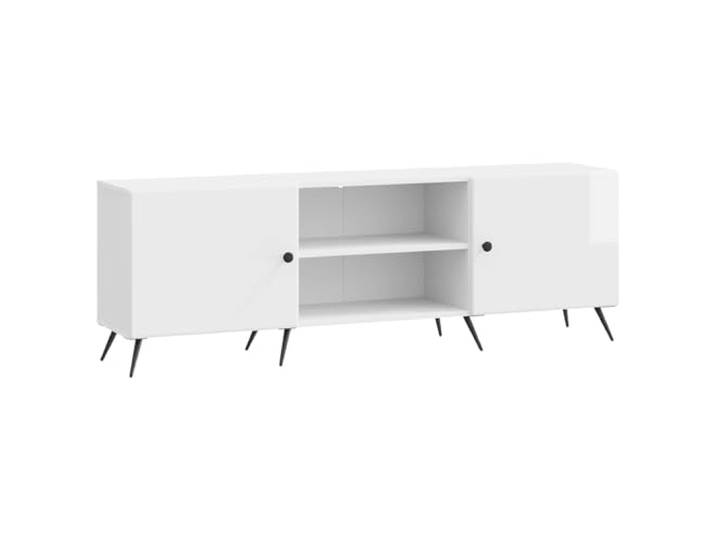 Todiikf TV-Schrank Hochglanz Weiß 150x31x50 cm Lowboard Elegantes Medienboard für Wohnzimmer und Schlafzimmer mit metallischen Beinen und flexiblem Stauraum.