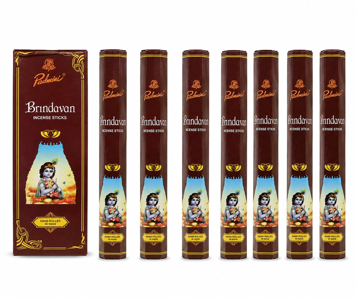 Padmini Brindavan Sandelhout Wierookstokjes - Doos met 6 x 20 stuks