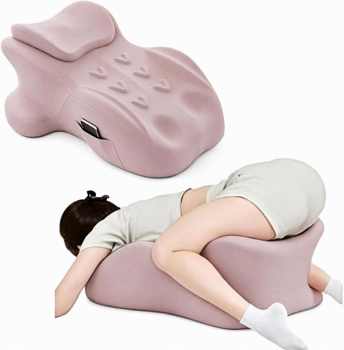 Ergonomisch Sexkussen voor Koppels - 27 graden Wigkussen van Memory Foam - Roze