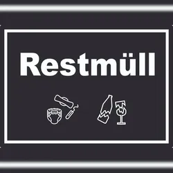 HB-Druck Restmüll Mülltrennung Aufkleber Text Symbol Haushalt A9 (37x52mm)