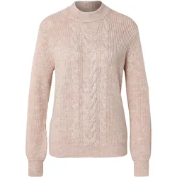 Tchibo - Strickpullover mit Zopfmuster - Damen - Gr. L - creme