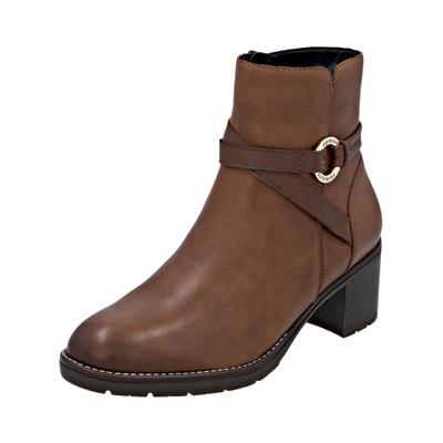 Stiefelette REMONTE "Remonte Stiefelette Leder", Damen, Gr. 43, Textil, braun, Leder, Schuhe Stiefelette