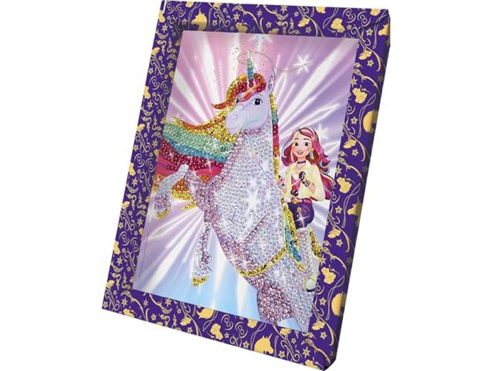 Lansay - COLLECTION SEQUINS Netflix - Dès 7 Ans - UNICORN ACADEMY - Sequins SOPHIA & WILDSTAR\, Activité Manuelle pour Fille\, Coffret Licorne Unicorn Academy\, Un Résultat Étincelant et Personnalisé