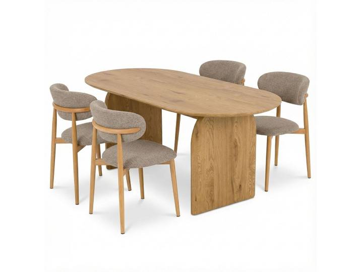 ESSGRUPPE MALA/ARIEL 5er Set Eiche