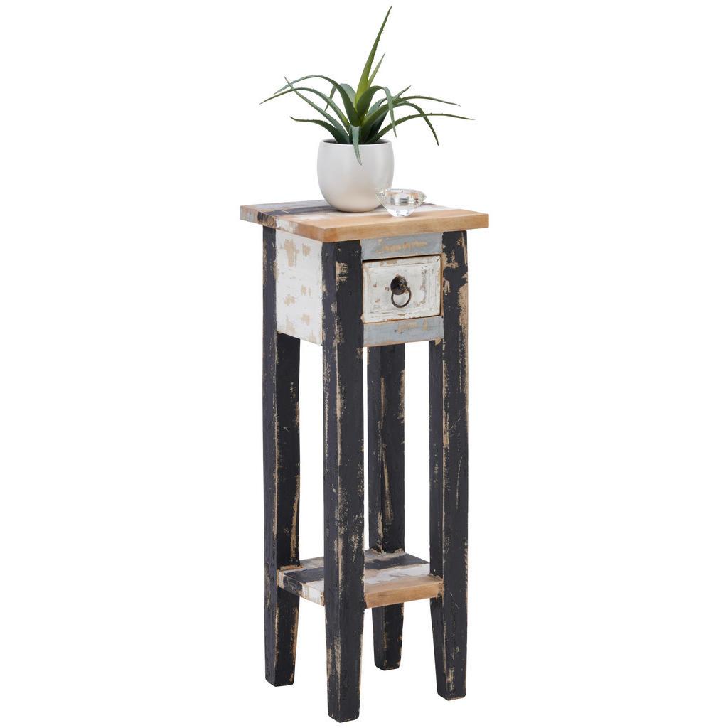 Landscape Beistelltisch , Mehrfarbig , Holz , Mindiholz , Schichtholz, teilmassiv , 1 Schublade(n) Schubladen , quadratisch , eckig , 25x67x25 cm , Stauraum , Wohnzimmer, Wohnzimmertische, Beistelltisch, Beistelltische Holz