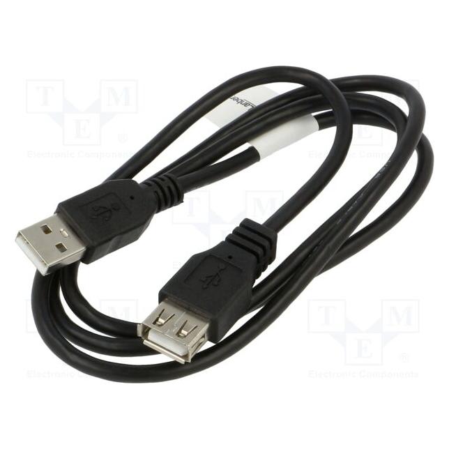 Lanberg PRZEDŁUŻACZ USB-A M/F 2.0 1M CZARNY BOX (1 m, USB 2.0) (CA-USBE-15CU-0010-BK)