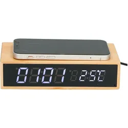 Mikamax, Wecker, Bamboo Wireless Charger Clock