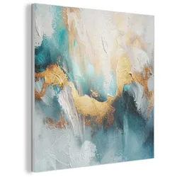 AKUSTIKBILD Abstrakt - Kunst - Gold - Blau Akustikpaneele 90x90 cm