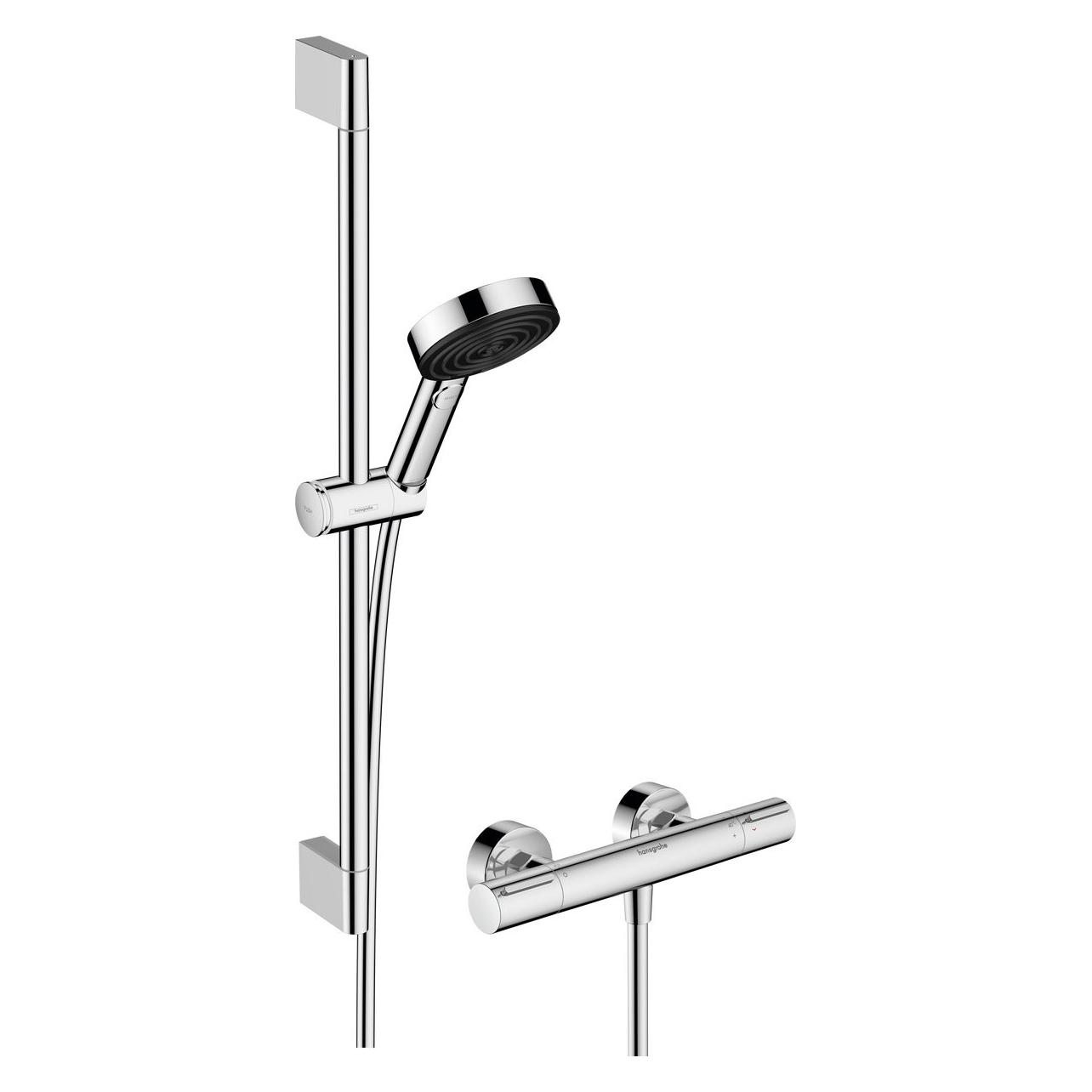 hansgrohe Pulsify Select S Brauseset 105, 3jet Relaxation, Ecostat Element, EcoSmart, Brausestange 6 (24272000)