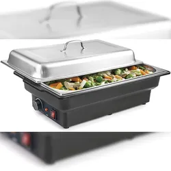 Lacor 69336 Elektrischer Chafing Dish, Edelstahl, einstellbarer Thermostat. Kontrollleuchte, 900W