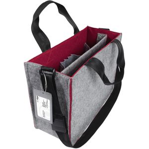 Sigel Laptoptasche Desk Sharing Bag Bicolor M, grau / rot, 100% recycelter Filz, bis 15,4 Zoll