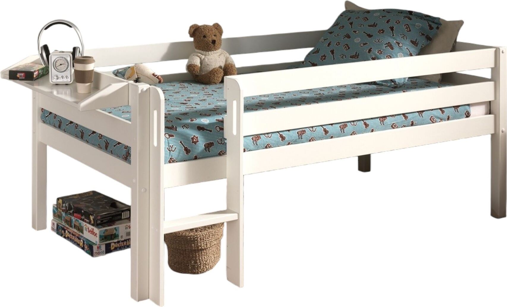 Kojenbett Karolina 208x105x83 Kinderbett Massivholz Weiß
