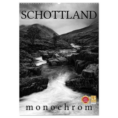 Schottland Monochrom (Wandkalender 2027 DIN A2 hoch), CALVENDO Monatskalender