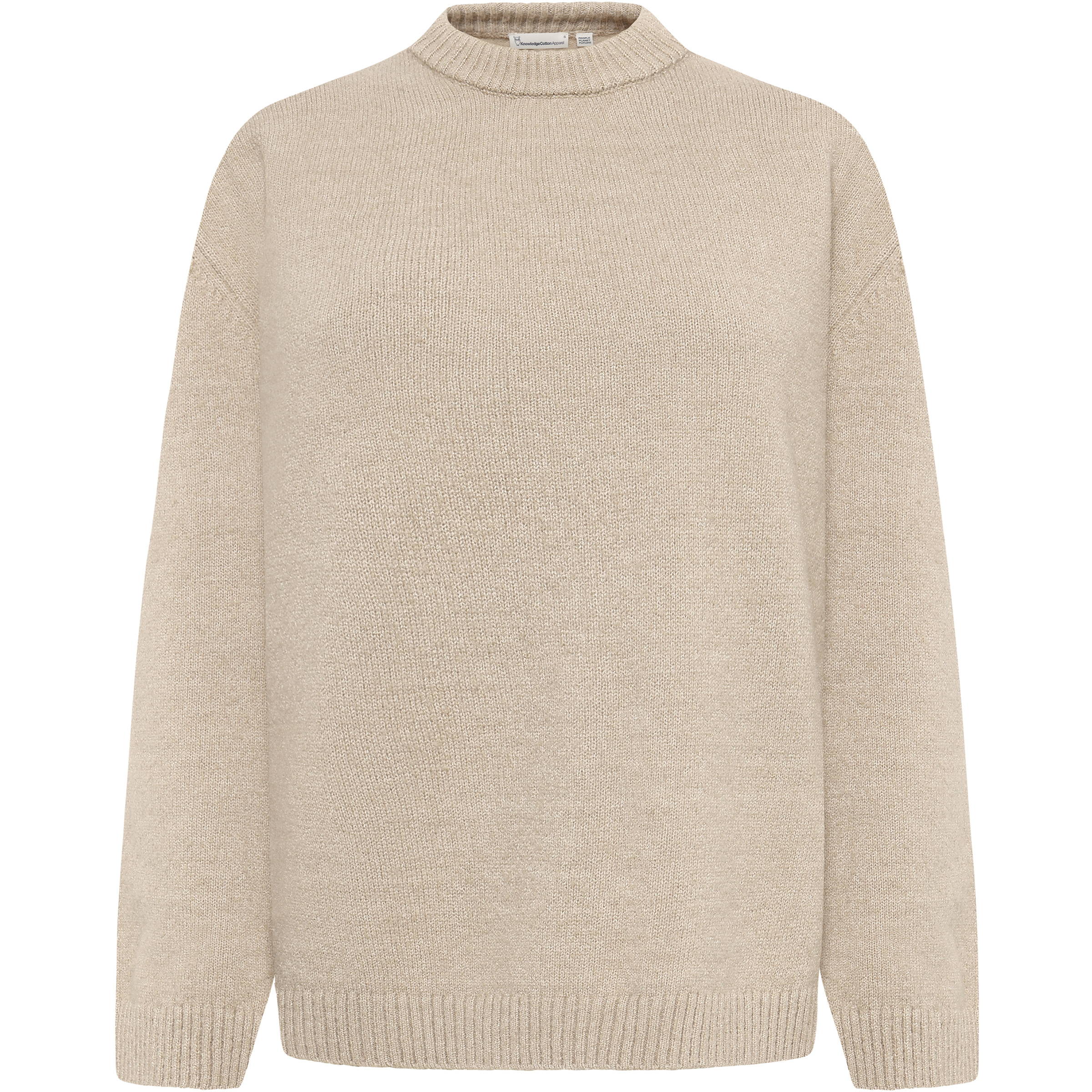 KnowledgeCotton Apparel Soufflé Yarn Damen Pullover beige Größe M Lifestyle Elastisch