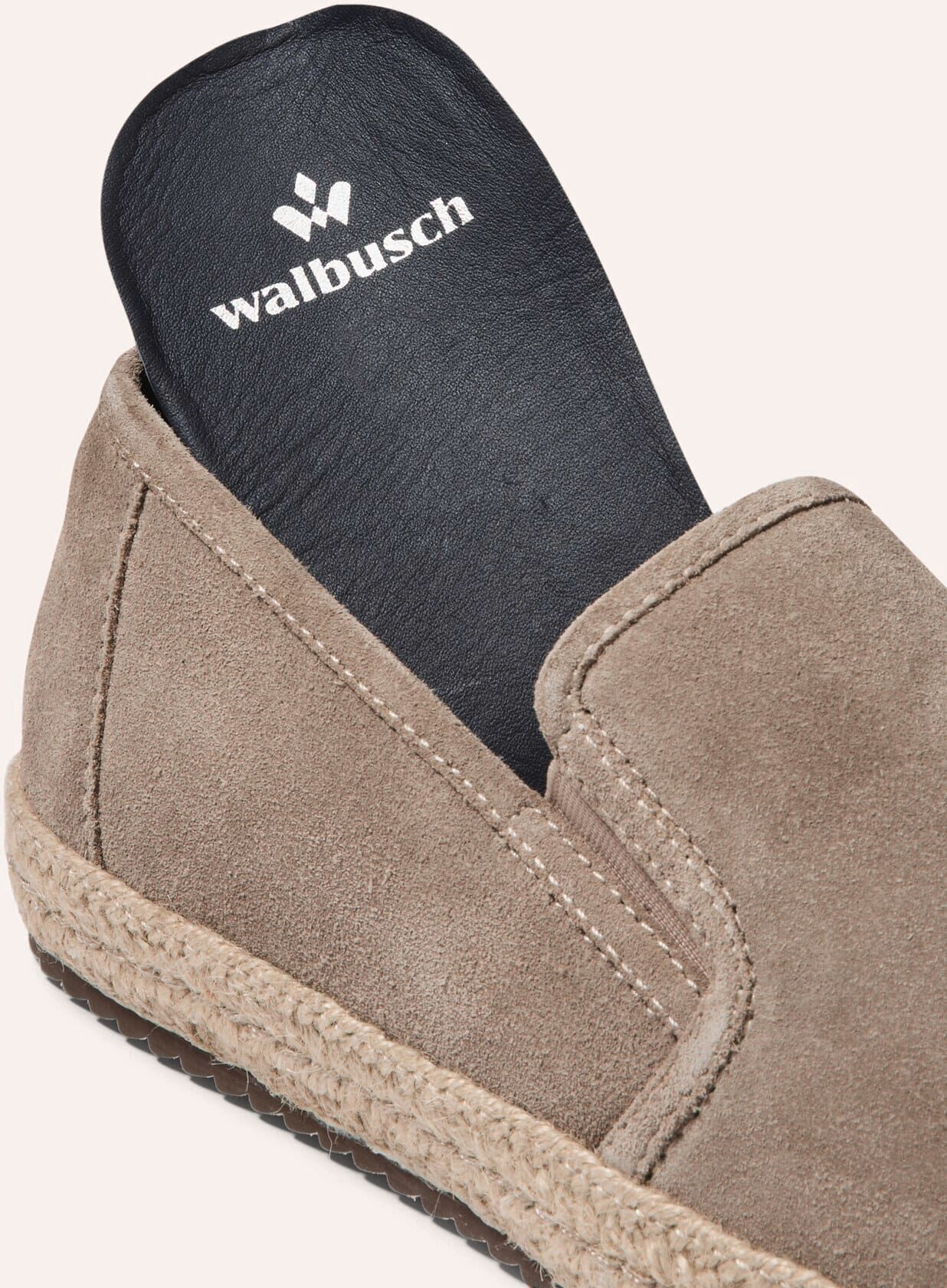 Walbusch Espadrilles, noch offen: Größenlauf, Farbe Beige, 45, hochwertiges Veloursleder 2-Komponenten-Sohle Herren