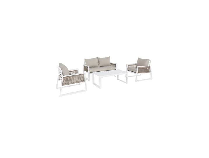 4-Teiliges Premium Gartenlounge Set „Captiva“ Weiss, Hellgrau Bizzotto