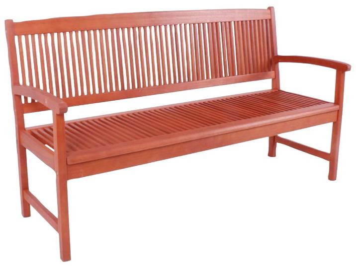 Gartenbank GARDEN PLEASURE STOCKHOLM , braun (braun, braun), H:90,5cm T:60cm, Eukalyptus FSC 100%, geölt, Sitzbänke, Gartenbank, 3-Sitzer