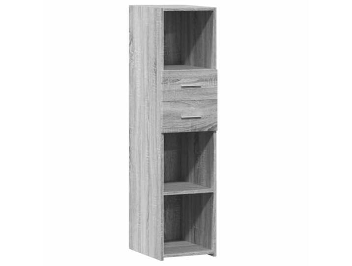 GFMGUEMV Highboard Grau Sonoma 30x42,5x124 cm Holzwerkstoff mit Stauraum Stabil, feuchtigkeitsbeständig, pflegeleicht, viel Stauraum, modernes Design