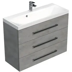 SAT Cube Way Waschtisch mit Unterschrank 100x76,5x40 cm Beton CUBE21003BE