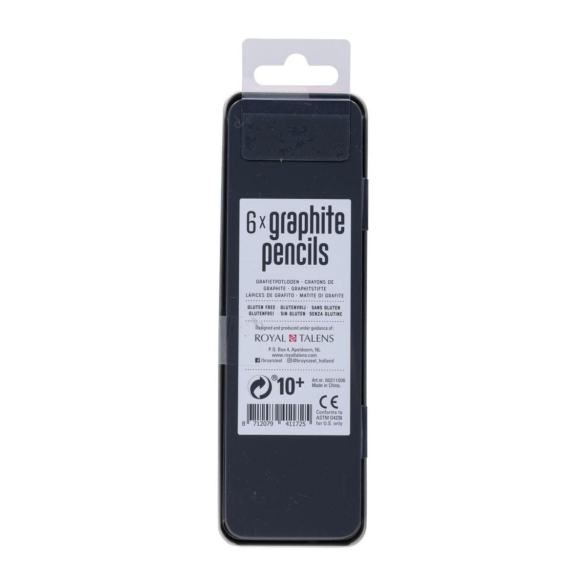 Bruynzeel Grafietpotloden 6 stuks 2H-1H-HB-1B-2B-4B