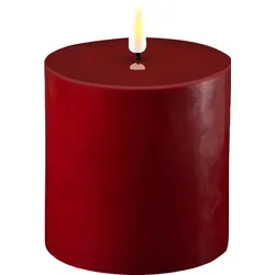 Deluxe Homeart LED Stumpenkerze Real Flame bordeaux, 10 cm, Ø 10 cm
