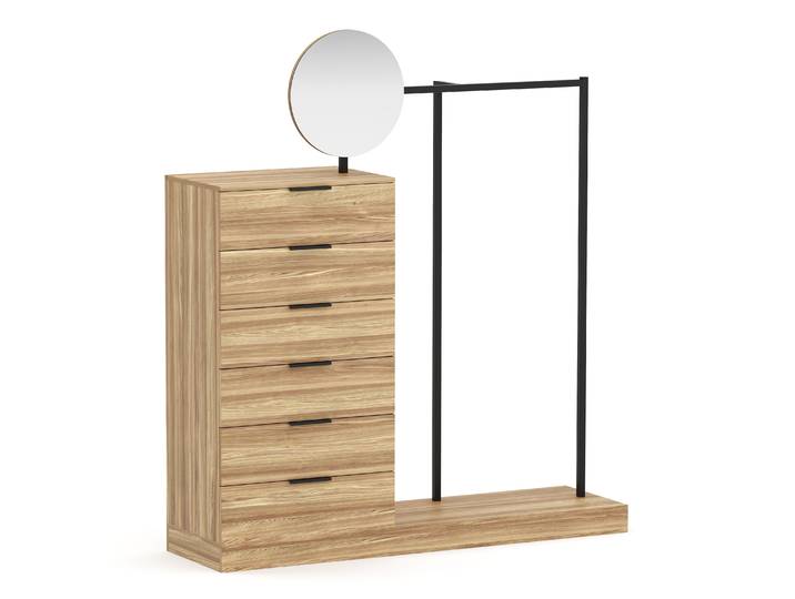 Garderobe DIMITRIOS 145 x 164 cm braun/schwarz