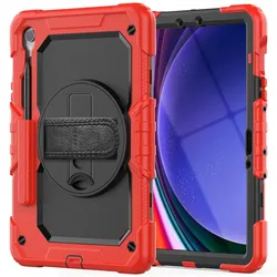 Lobwerk 4in1 Case für Samsung Galaxy Tab S9 FE 2023 X510/SM-X516/SM-X518 10.9 Zoll Hülle Stoßfest Schutz + Standfuß