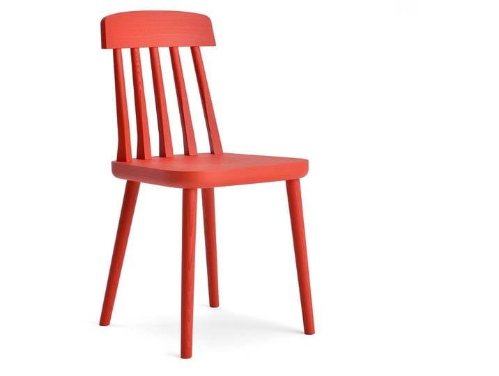 CAMI Holzstuhl, Material Massivholz, Esche lackiert, rot