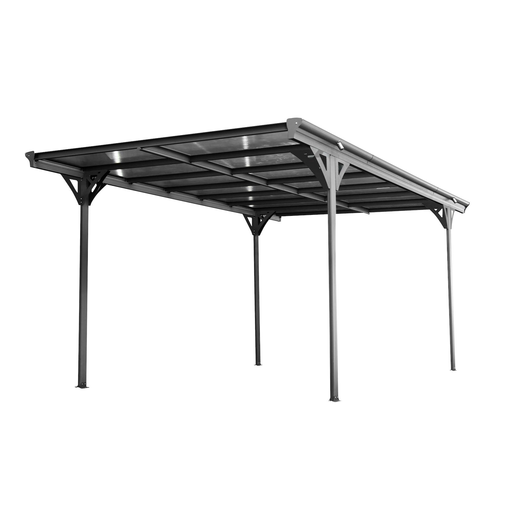 Westmann Aluminium Flachdach Carport Helsinki 15 m² anthrazit inkl. Regenrinne