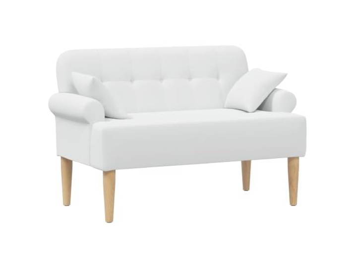 TEKGHUT Zweisitzer mit Knopfheftung Weiß 120 x 65 x 79 cm Polyester-Velours 100% Polyester-Velours, Holzwerkstoffrahmen, dick gepolstert, atmungsaktiv, moderne Optik