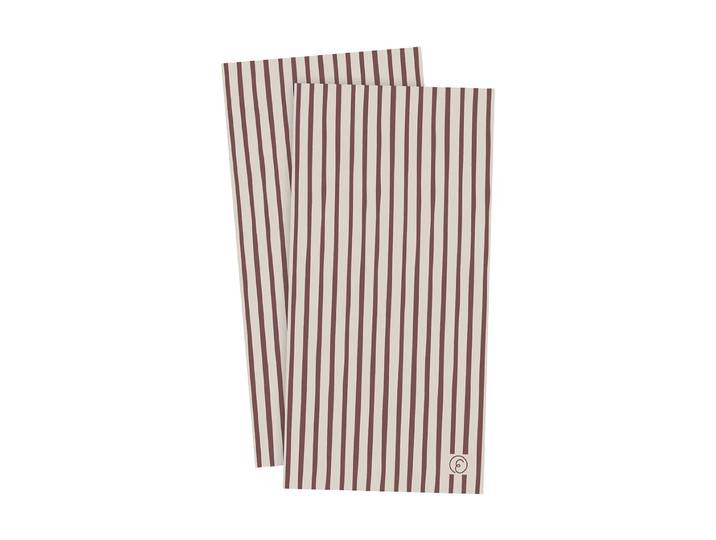 ERNST Serviette Ernst rayée 33x33 cm lot de 20 Rouge-gris clair